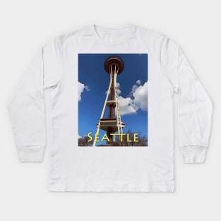 Seattle Space Needle Kids Long Sleeve T-Shirt